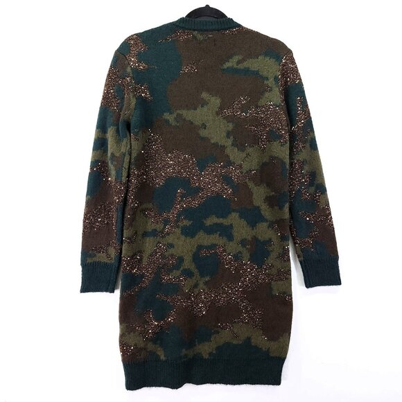 Guess Alpaca Blend Sweater Dress Size XS Made in Italy Deana Soft Camo Glitter - Picture 3 of 15